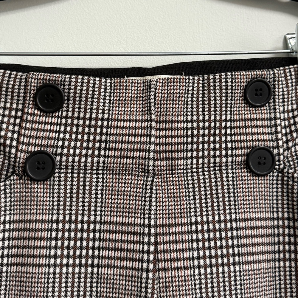 Max Studio Plaid Stretch Pants Size Lg,Check Stretch Waist Pocket Career,capsule